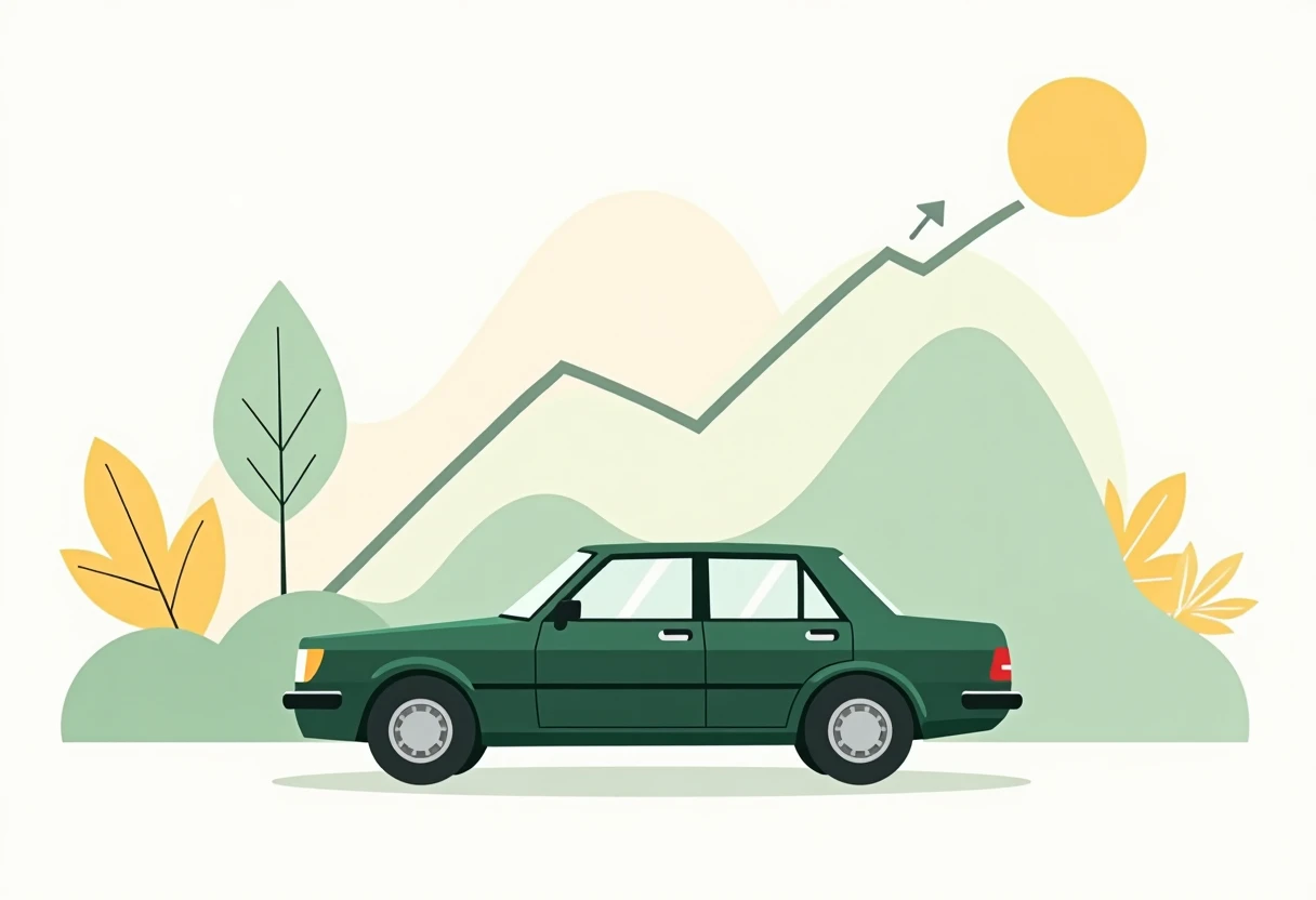 Stilisierte Darstellung von Autofinanzierungsoptionen